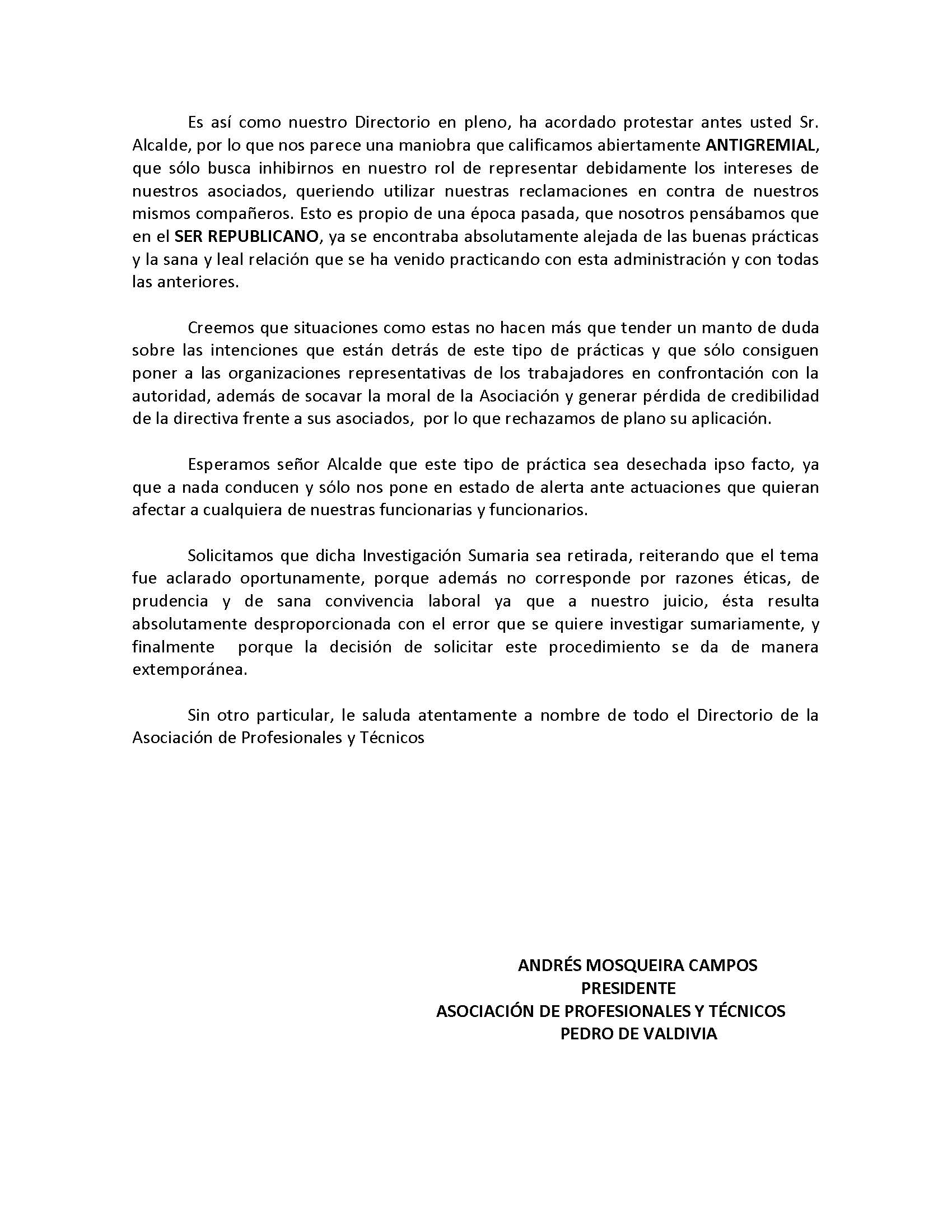 Municipalidad Ejemplo De Carta Dirigida A Un Alcalde Nuevo Ejemplo